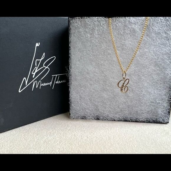 14k Real Gold Initial "C" Pendant | Charm- Real 14k Gold Letter "C" Pendant - Picture 13 of 15